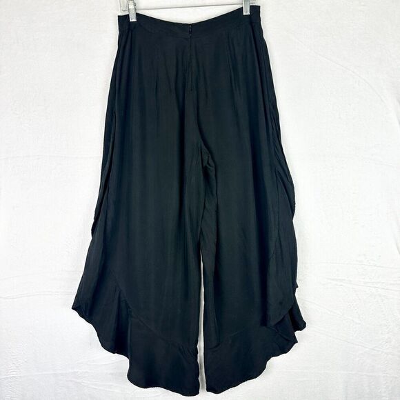 Anthropologie Elevenses Antilles Ruffled Pants Size 6 Wide Leg Split Side Tulip - Picture 6 of 9